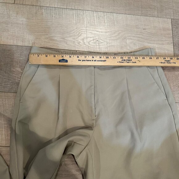 LOFT WOMENS CUFFED TAN HIGH RISE STRAIGHT PANTS LARGE ELASTIC WAIST - Picture 4 of 9